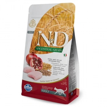 N&D Ancestral Grain Tavuklu ve Narlı İlkel Tahıllı Yetişkin Kedi Maması 1,5kg