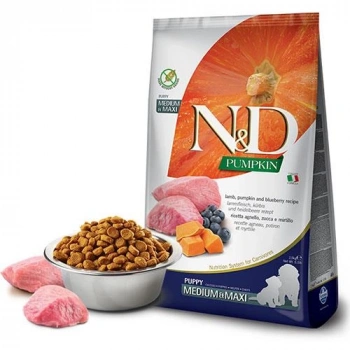 N&D Pumpkın, Kuzu&Yaban Mersini Puppy Med.Maxı 2,5 Kg