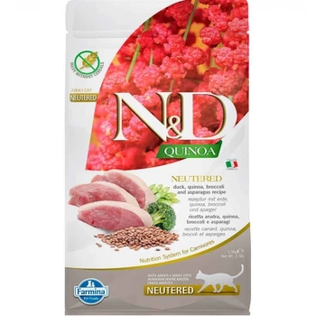 N&D Quinoa Ördek Etli Kinoalı Brokolili Tahılsız Kısırlaştırılmış Kedi Maması 1,5kg