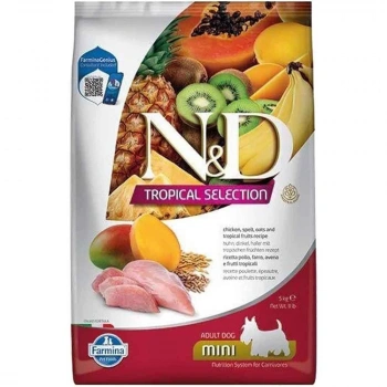 N&D Tropical Selection Tavuklu ve Tropikal Meyveli Mini Irk Yetişkin Köpek Maması 1,5kg