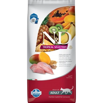 N&D Tropical Selection Tavuklu ve Tropikal Meyveli Yetişkin Kedi Maması 10kg