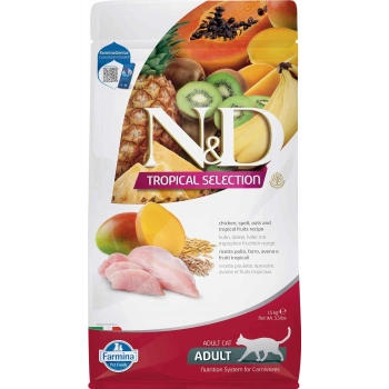 N&D Tropical Selection Tavuklu ve Tropikal Meyveli Yetişkin Kedi Maması 1,5kg