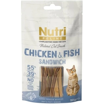 Nutri Feline Chicken & Fısh Sandwıch Snack 50 gr