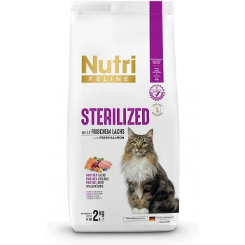 Nutri Feline Somonlu Tahılsız Kısırlaştırılmış Kedi Maması 2kg