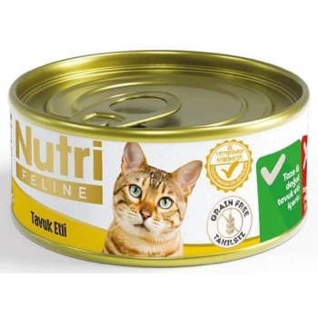 Nutri Feline Tahılsız Tavuk Etli Yetişkin Kedi Konservesi 85gr