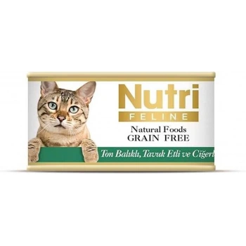 Nutri Feline Tahılsız Ton Balık Tavuk Ciğerli Kedi Konservesi 85gr