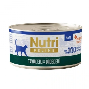 Nutri Feline Tavuk Etli ve Ördekli Tahılsız Konserve Yetişkin Kedi Maması (70 g)