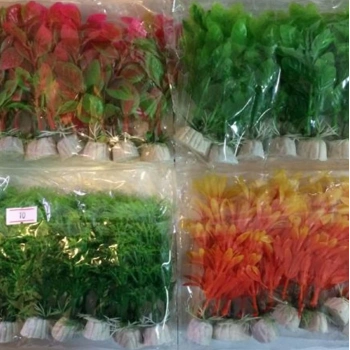 Plastik Akvaryum Bitki Renkli 6x30 cm