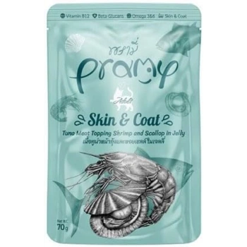 Pramy Skin&Coat Karides,Deniz Tarağı,Ton Balığı Kedi Maması 70g