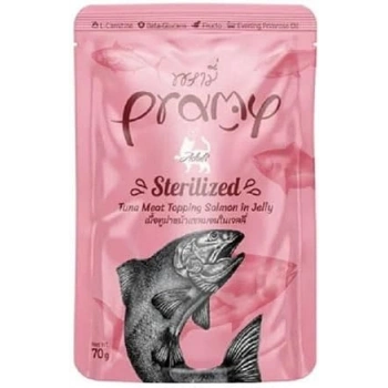 Pramy Sterilized Somonlu ve Ton Balıklı Kedi Maması 70g