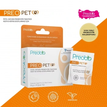 Preobio Pet Kedi Köpek ve Evcil Hayvan Toz Probiyotik Takviyesi 10x10 Gr
