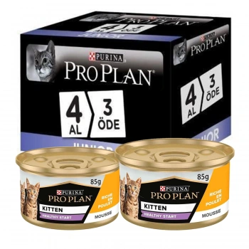 Pro Plan Junior Kıyılmış Tavuk Etli Yavru Kedi Konservesi 4 Al 3 Öde
