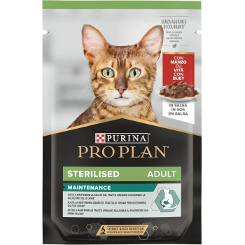Pro Plan Pouch Sos İçinde Sığır Etli Kısırlaştırılmış Kedi Konservesi 85gr (10lu)