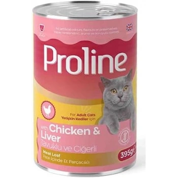 Proline Püre İçinde Et Parçacıklı Tavuk&Ciğer Yetişkin Kedi Maması 395g