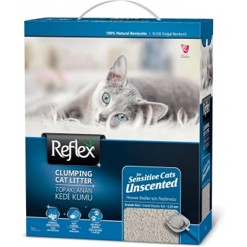 Reflex Hassas Kediler için Kokusuz Süper Hızlı Topaklanan Kedi Kumu 10lt