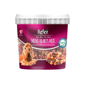 Reflex Karışık Renkli Mini Kalpli Yarı Yumuşak Köpek Ödülü 500 Gr