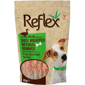 Reflex Ördek Eti Sargılı Doğal Burgu Köpek Ödül Çubuğu 80gr