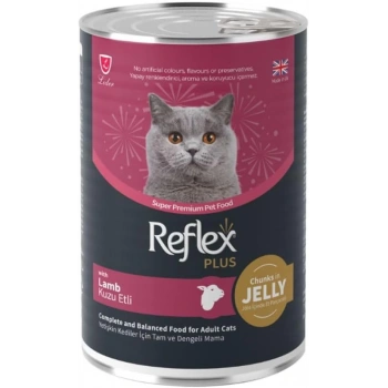 Reflex Plus Jöle İçinde Parça Kuzu Etli Yetişkin Kedi Konservesi 400gr