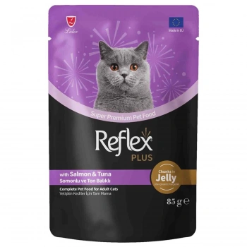 Reflex Plus Jöleli Somonlu ve Ton Balıklı Kedi Konservesi 85gr