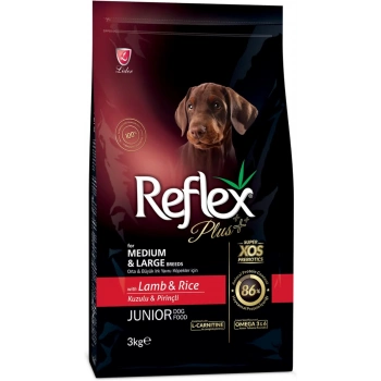 Reflex Plus Orta ve Büyük Irk Kuzu Etli Yavru Köpek Maması 3kg