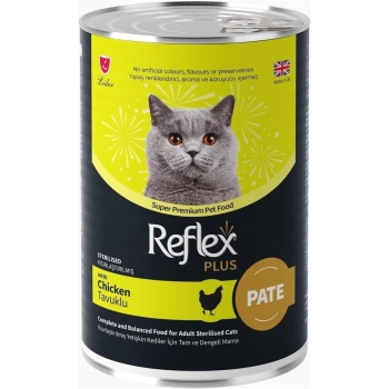 Reflex Plus Parça Etli Tavuklu Kısırlaştırılmış Kedi Konservesi 395gr