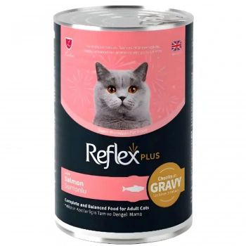 Reflex Plus Sos İçinde Parça Etli Somonlu Yetişkin Kedi Konservesi 400gr