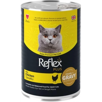 Reflex Plus Sos İçinde Parça Etli Tavuklu Yetişkin Kedi Konservesi 400gr