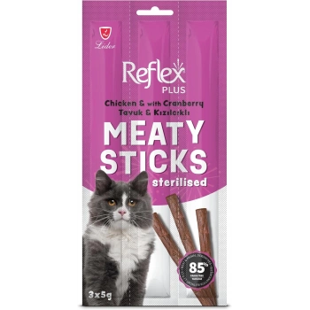 Reflex PLus Sterilised Tavuk&Kızılcık Kedi Ödül Stick 3*5g