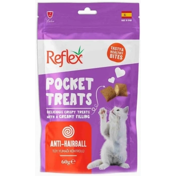 Reflex Pocket Treats Anti-Hairball Tüy Yumağı Kontrolü Kedi Ödül Maması 60gr