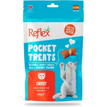 Reflex Pocket Treats Choosy Seçici Kediler için Tavuklu Kedi Ödülü 60 Gr