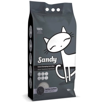 Sandy Aktif Karbon Ekstra Topaklanan İnce Taneli Kedi Kumu (10 L)