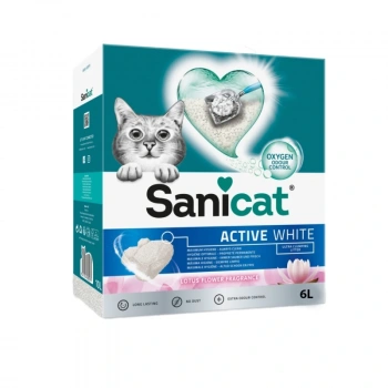 Sanicat Active White Topaklaşan Lotus Çiçeği Kokulu Bentonit Kedi Kumu 6 lt