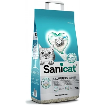 Sanicat Clumping White Kokusuz Hızlı Topaklanan Beyaz Kedi Kumu 10lt