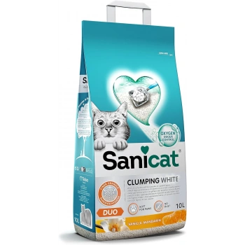 SaniCat Duo Vanilya ve Mandalin Kokulu Doğal Kedi Kumu 10 Lt