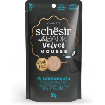 Schesir After Dark Pouch Tavuk ve Bıldırcın Yumurtalı Tahılsız Yetişkin Kedi Konservesi 80gr