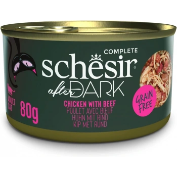 Schesir After Dark Tavuklu ve Sığır Etli Kedi Konservesi 80gr