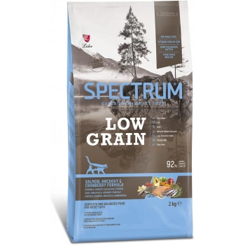 Spectrum Low Grain Somonlu, Hamsili Ve Kızılcıklı Yetişkin Kedi Maması 2Kg