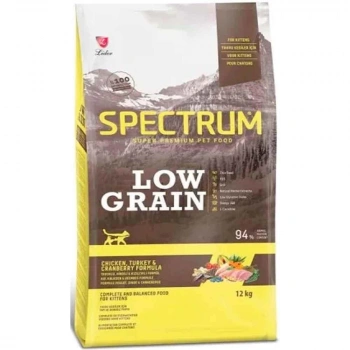 Spectrum Tavuklu, Hindili ve Kızılcıklı Yavru Kediler İçin Düşük Tahıllı Kedi Maması 12kg