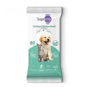 Supreme Hipoalerjenik Temizleme Mendili Kedi&Köpek 60ad