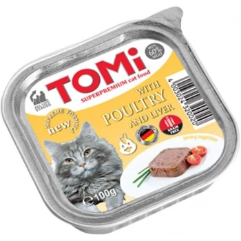 Tomi Pate Kümes Hayvanlı ve Ciğerli Yetişkin Kedi Konservesi 100gr