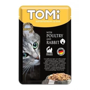 Tomi Premium Pouch Tavşanlı ve Kanatlı Yetişkin Kedi Konservesi 100 gr