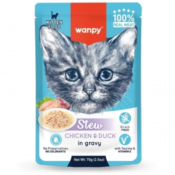 Wanpy 70g Pouch Tavuk&Ördek Yaş Kedi Maması