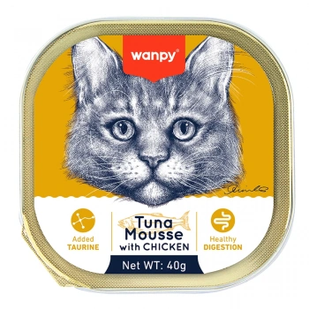 Wanpy Mousse Kedi 40g Ton Balıklı & Tavuklu Alutray Yaş Mama