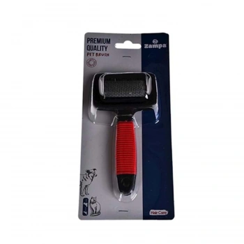 Zampa Slikon Top Başlıklı Kedi ve Köpek Fırçası Small 14x7cm, Kırmızı