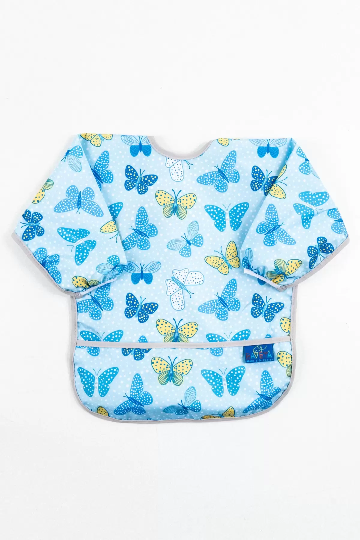 Bavetâ Butterfly Desenli Sıvı Geçirmez Uzun Kol Aktivite ve Mama Önlüğü 6-24 Ay
