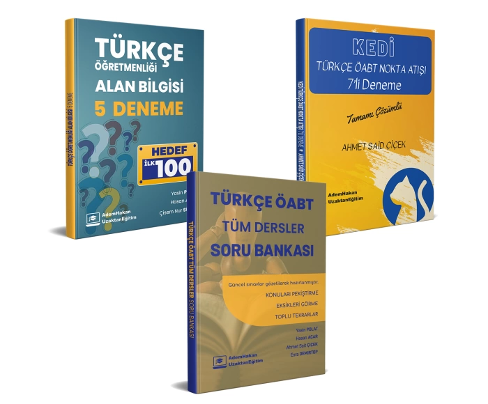 Adem Hakan Uzem 2022 Kedi Türkçe Öabt Nokta Atışı 7li Deneme + Adem Hakan Uzem 2022 Öabt Türkçe Alan Bilgisi 5li Deneme + Adem Hakan Uzem 2022 Öabt Türkçe Tüm Dersler Soru Bankası