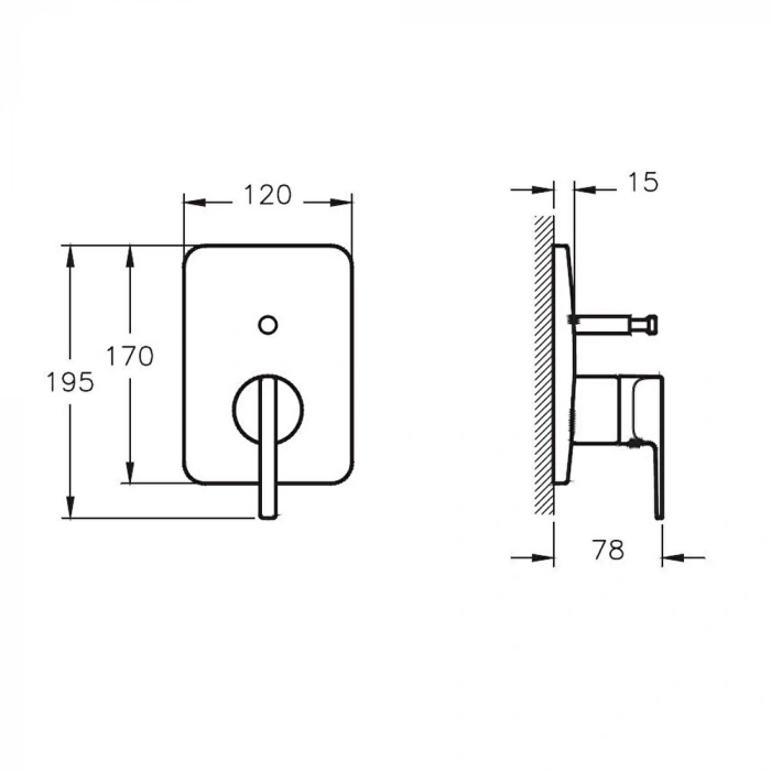 VitrA Suit U A42286 Ankastre Banyo Bataryası, Krom