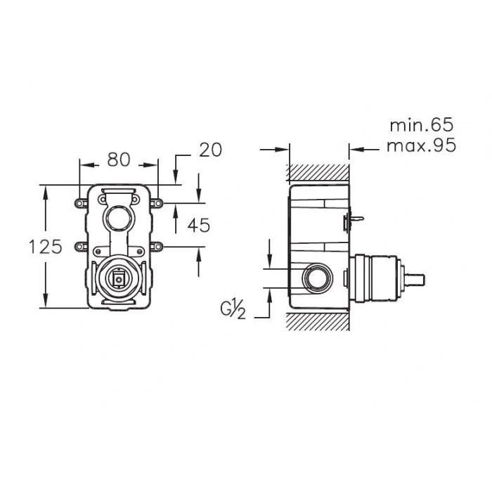 VitrA A41949 Ankastre Banyo Bataryası, Sıva Altı Grubu