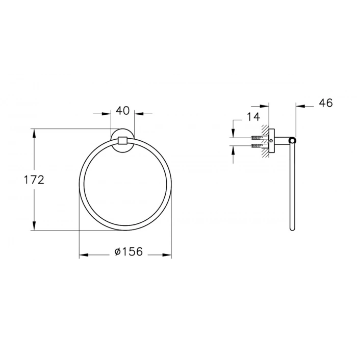 VitrA Base 200 A44101 Halka Havluluk, Krom