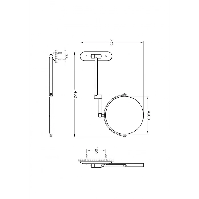 VitrA Arkitekta A44009 Makyaj Traş Aynası Krom